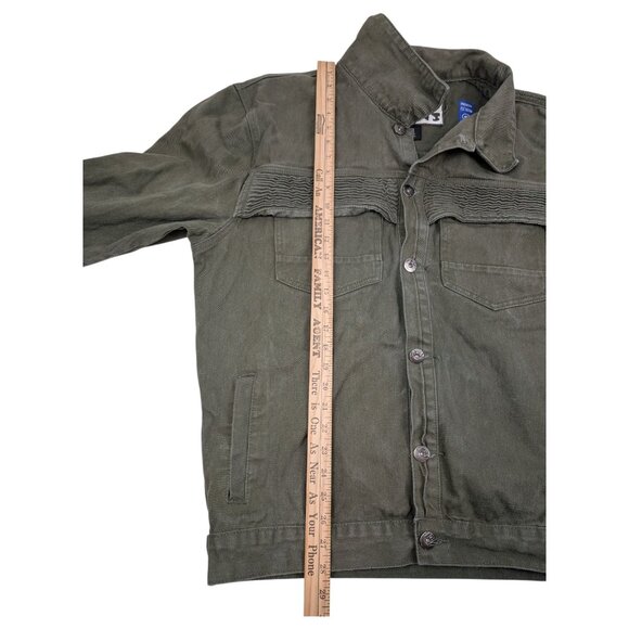 Vintage Men's Noiz Jeans Jacket Green Button Closure Size XXL - Picture 8 of 10
